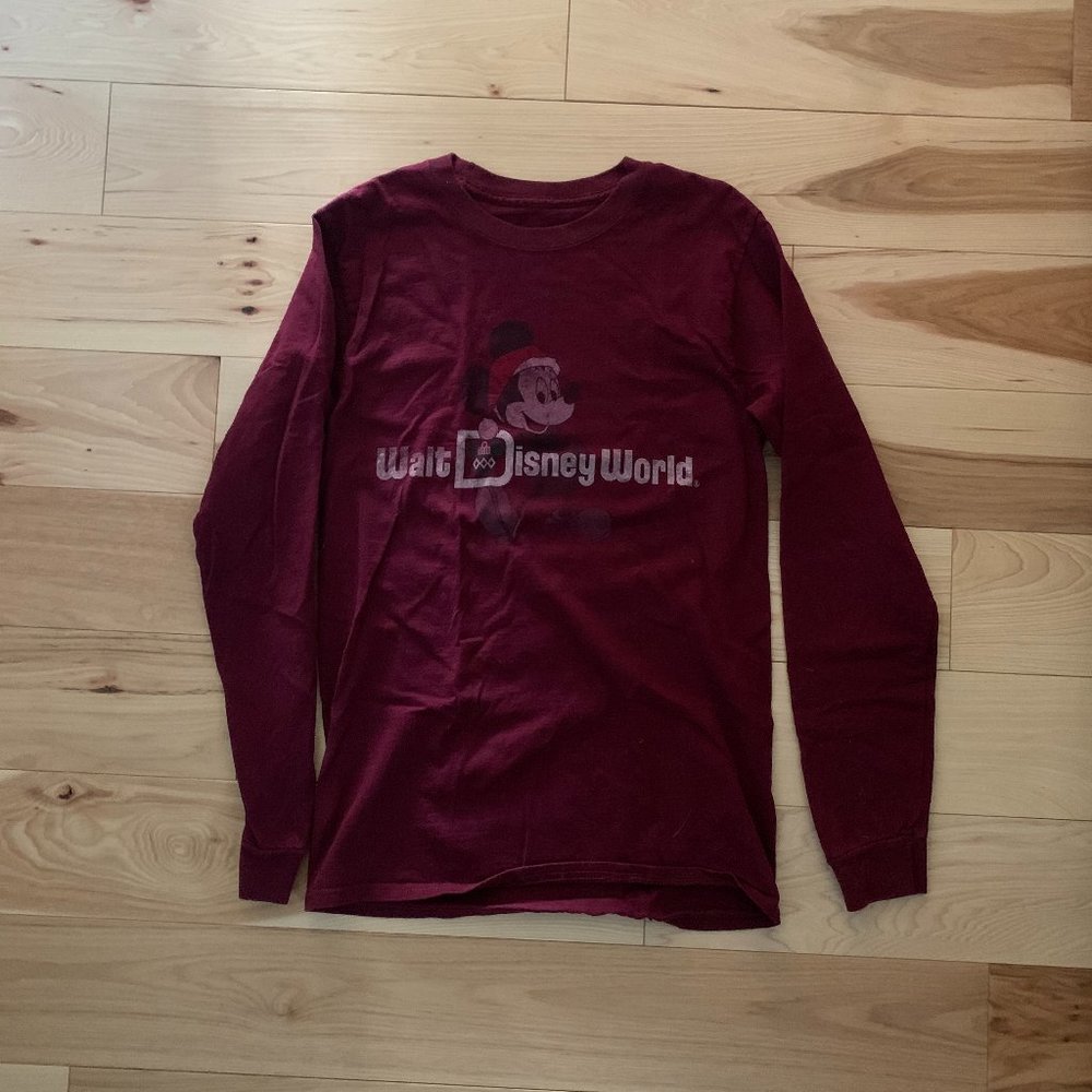 Disney Christmas Long Sleeve Maroon T-shirt